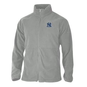 Men's Columbia Gray New York Yankees  Everest Ridge Full-Zip Fleece Jacket