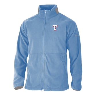 Men's Columbia Light Blue Texas Rangers  Everest Ridge Full-Zip Fleece Jacket