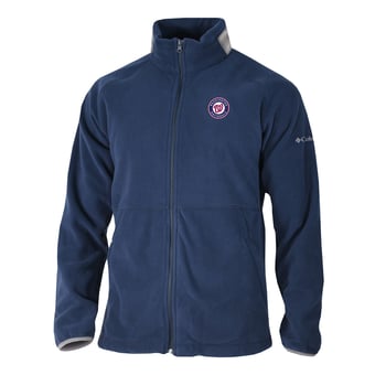 Men's Columbia Navy Washington Nationals  Everest Ridge Full-Zip Fleece Jacket