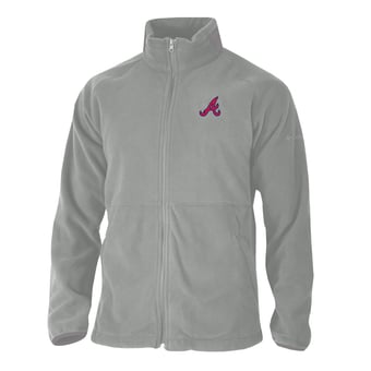 Men's Columbia Gray Atlanta Braves  Everest Ridge Full-Zip Fleece Jacket