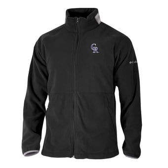 Men's Columbia Black Colorado Rockies  Everest Ridge Full-Zip Fleece Jacket