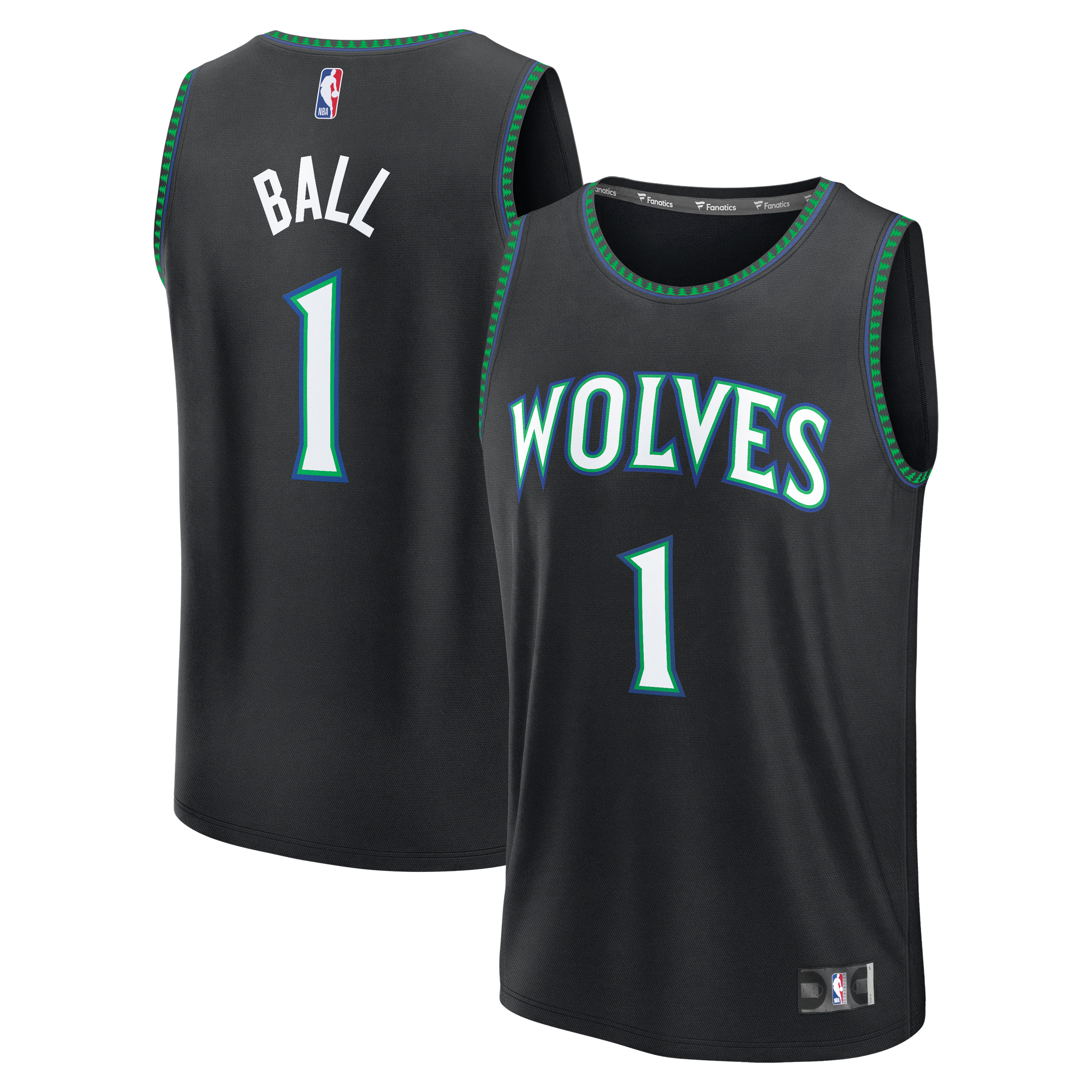 Men's Fanatics LaMelo Ball Black Minnesota Timberwolves Fast Break Jersey - Statement Edition