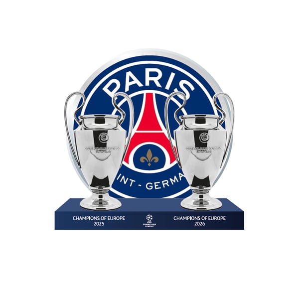 Répliques des trophées PSG UCL 2025 et 2026 - 100 mm