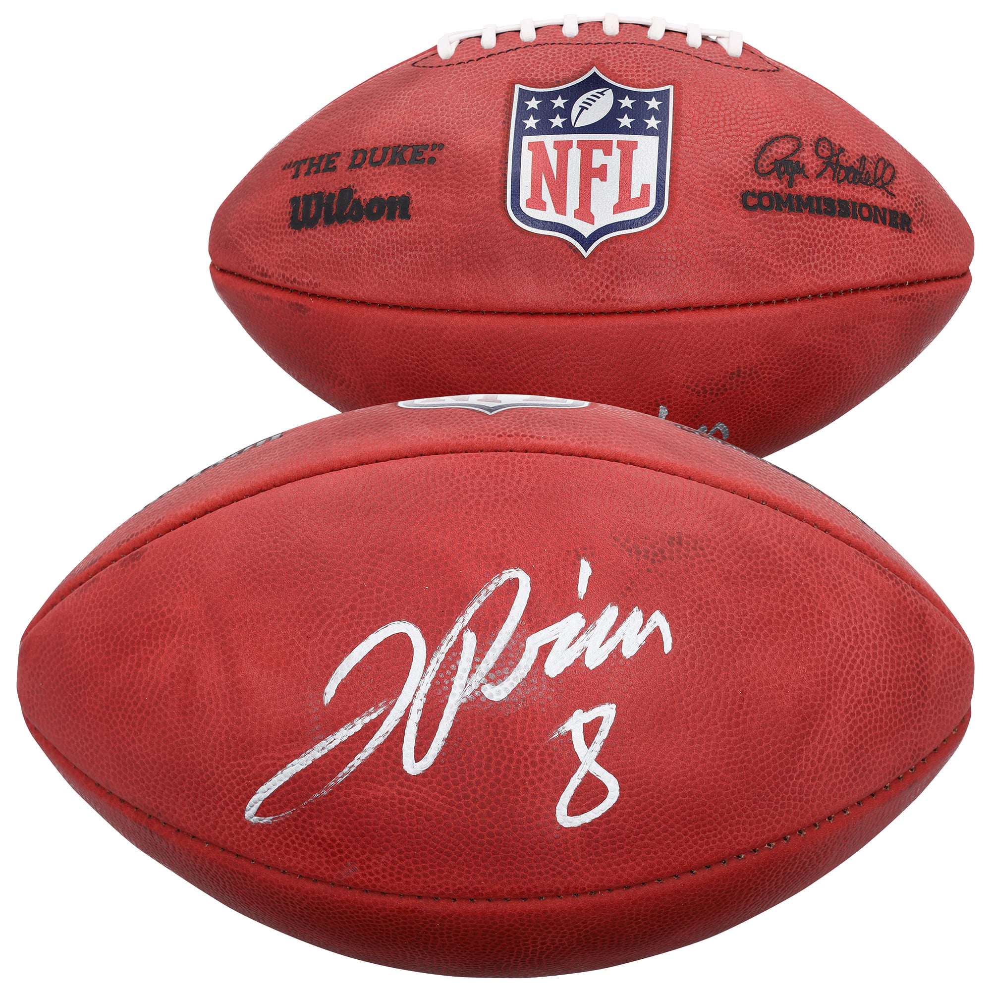 Pallone da football Duke autografato da Jadarian Price dei Seattle Seahawks, a colori.