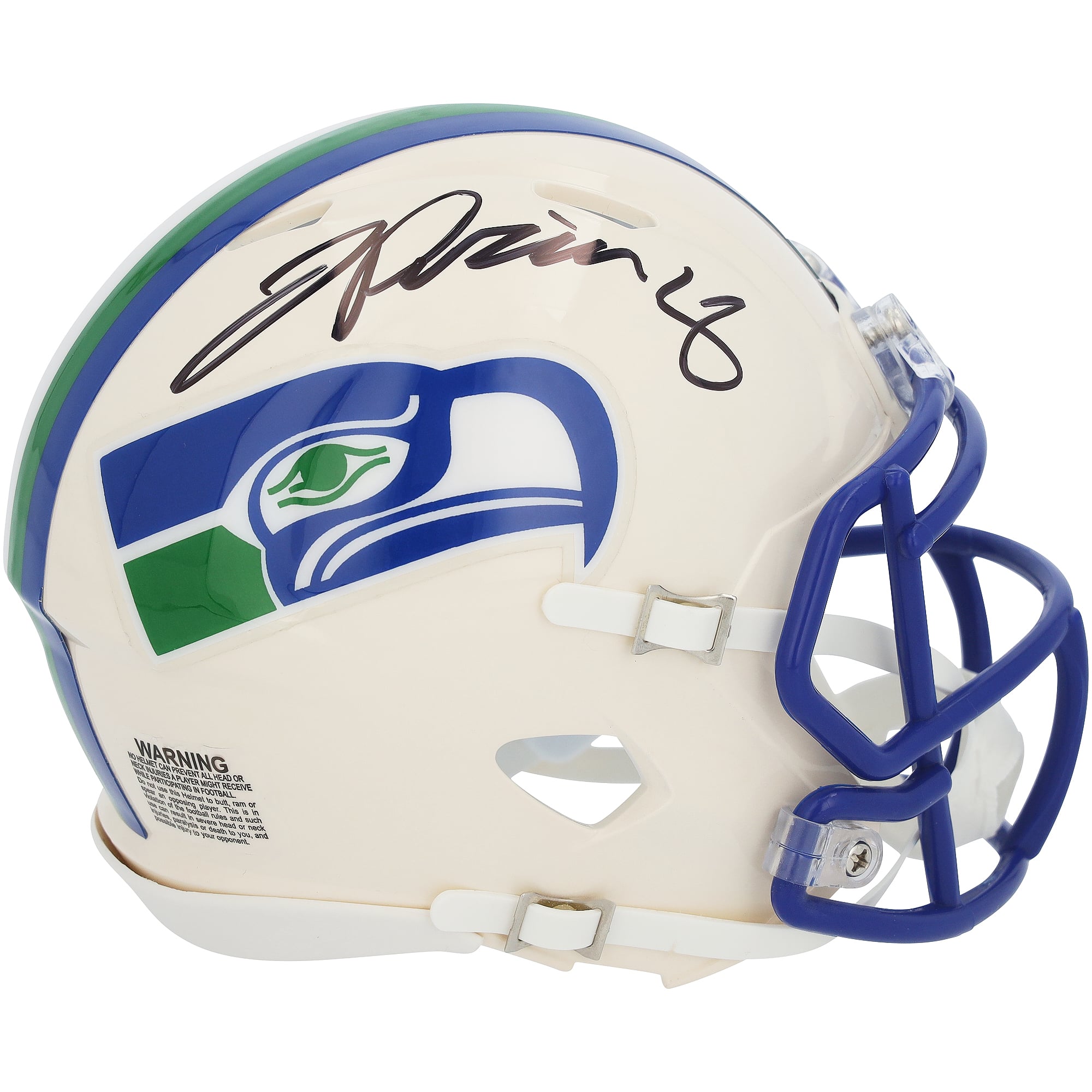 Casco mini Riddell Retro Speed ​​autografato da Jadarian Price dei Seattle Seahawks