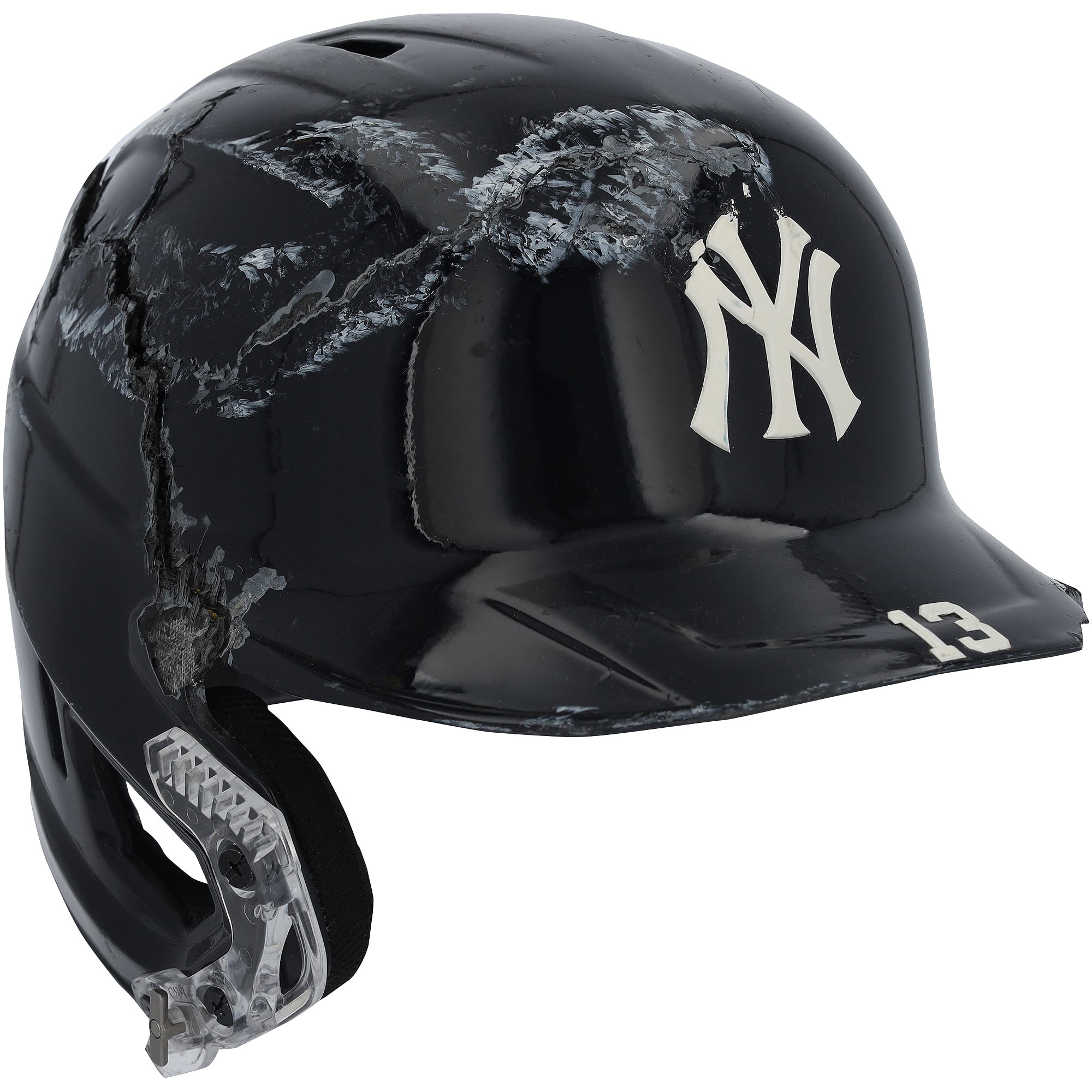 Casco da battitore blu navy numero 13 indossato da Jazz Chisholm Jr. dei New York Yankees contro i Miami Marlins il 3 aprile 2026.