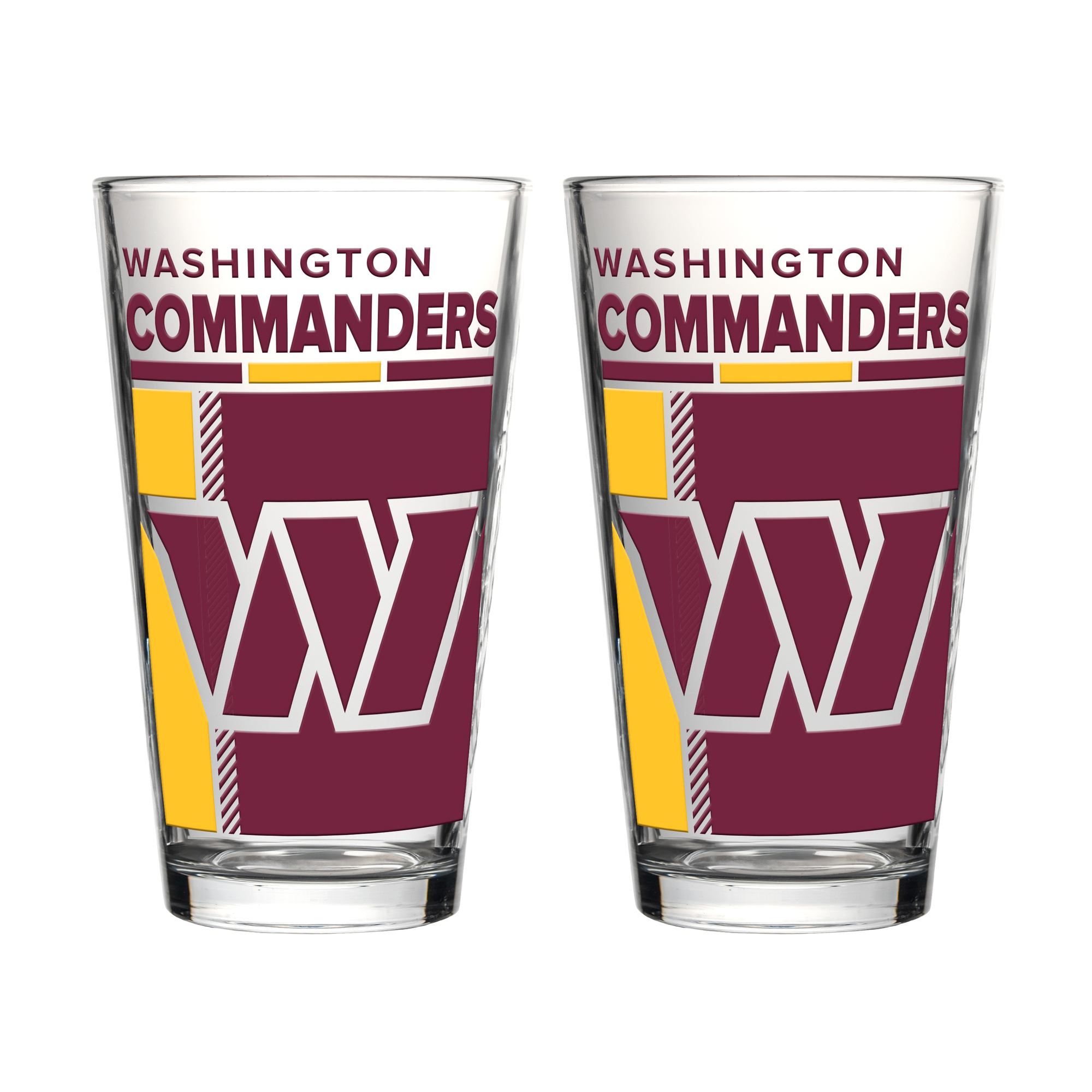 Logo Brands Washington Commanders Two-Piece 16oz. Pint Glass Set