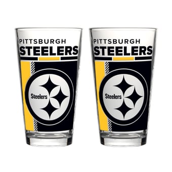 Logo Brands Pittsburgh Steelers Two-Piece 16oz. Pint Glass Set
