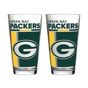 Logo Brands Green Bay Packers Two-Piece 16oz. Pint Glass Set