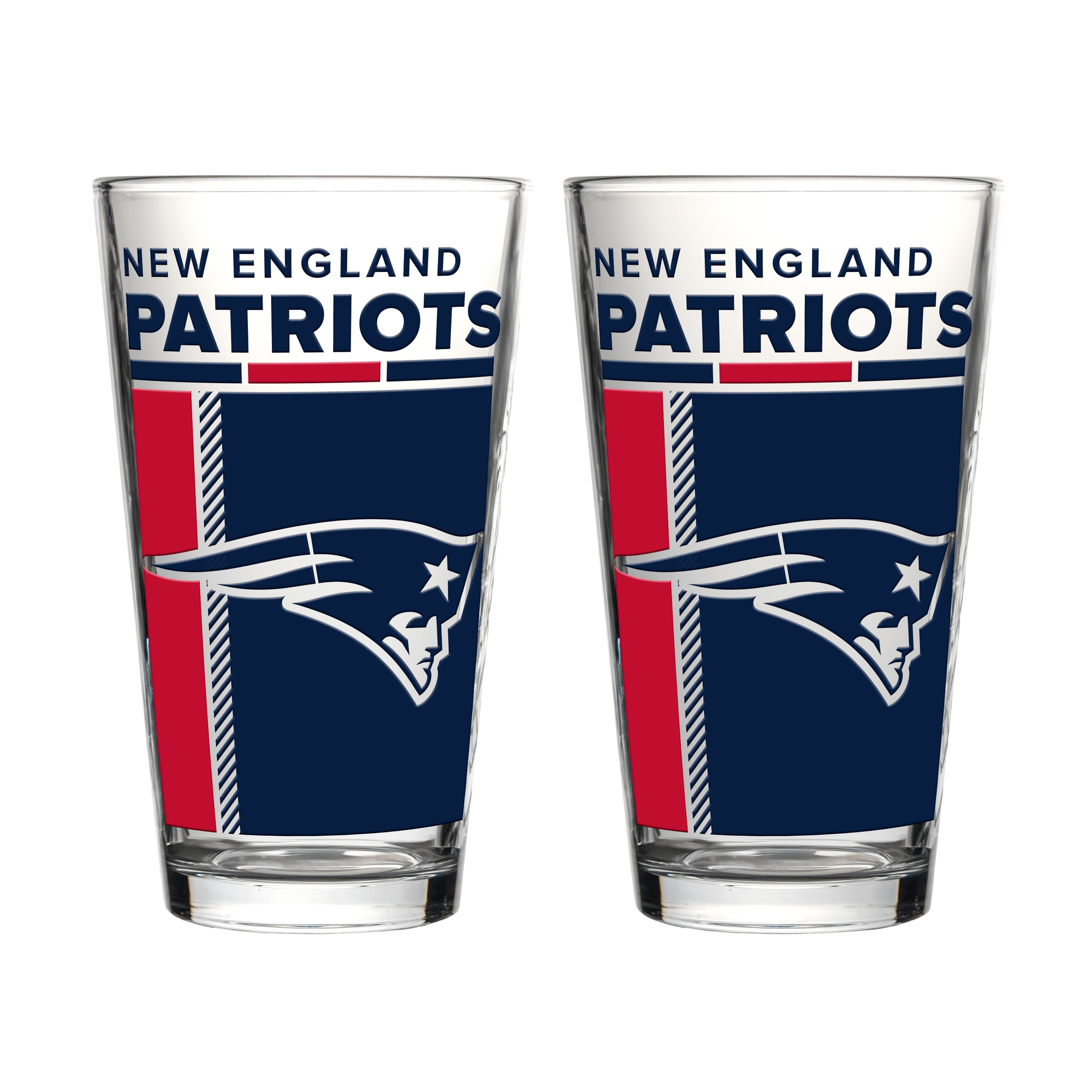 Logo Brands New England Patriots Two-Piece 16oz. Pint Glass Set