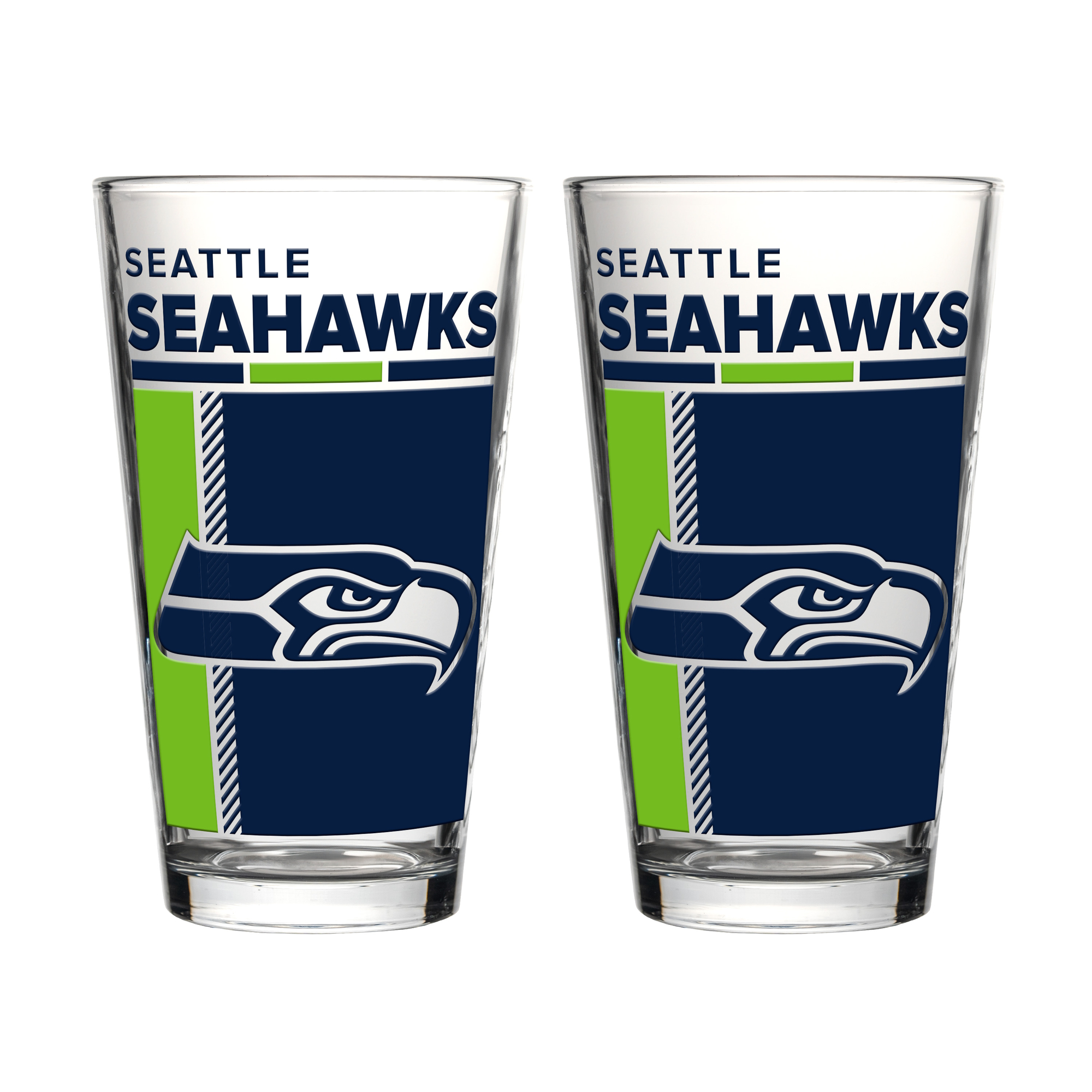 Logo Brands Seattle Seahawks Two-Piece 16oz. Pint Glass Set