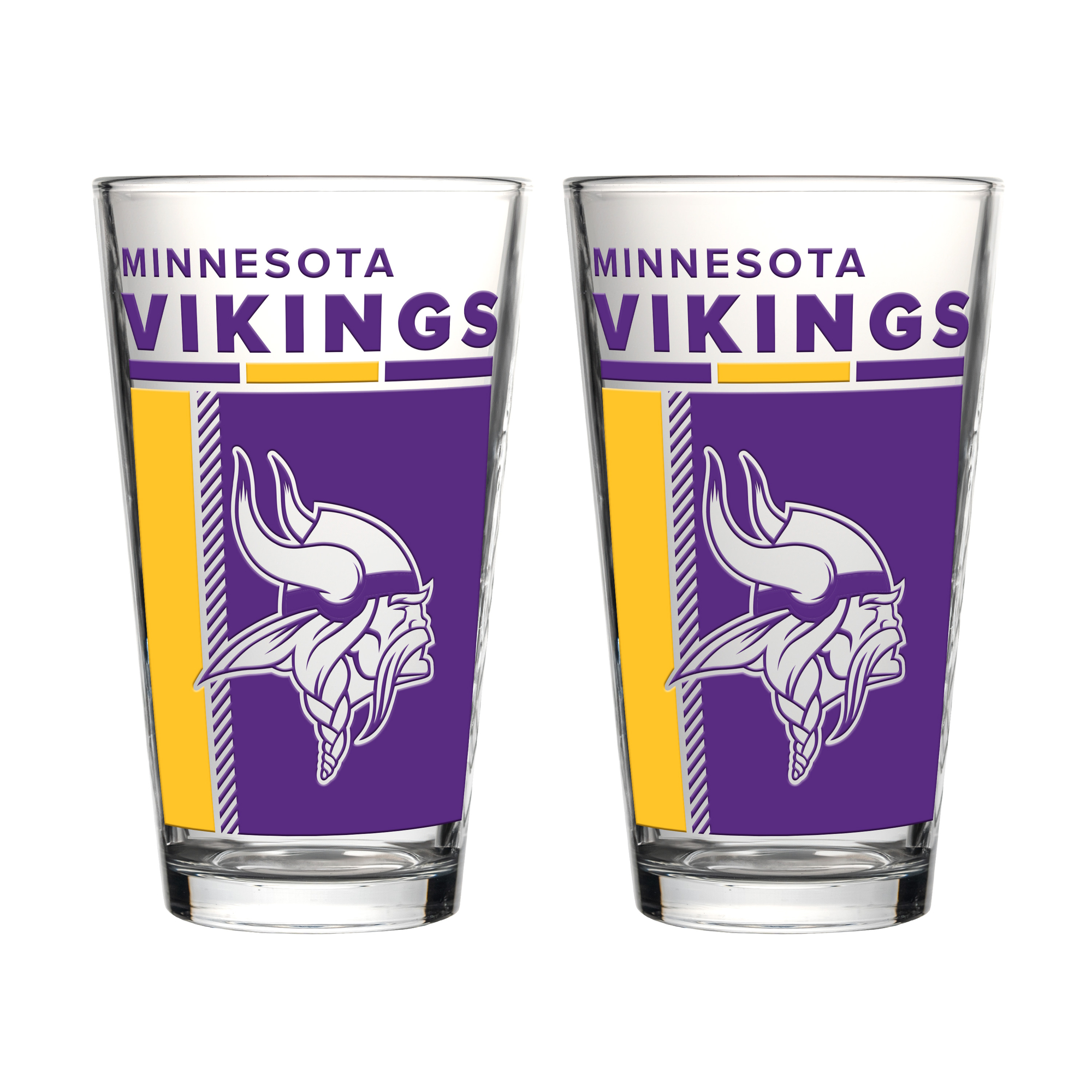 Logo Brands Minnesota Vikings Two-Piece 16oz. Pint Glass Set