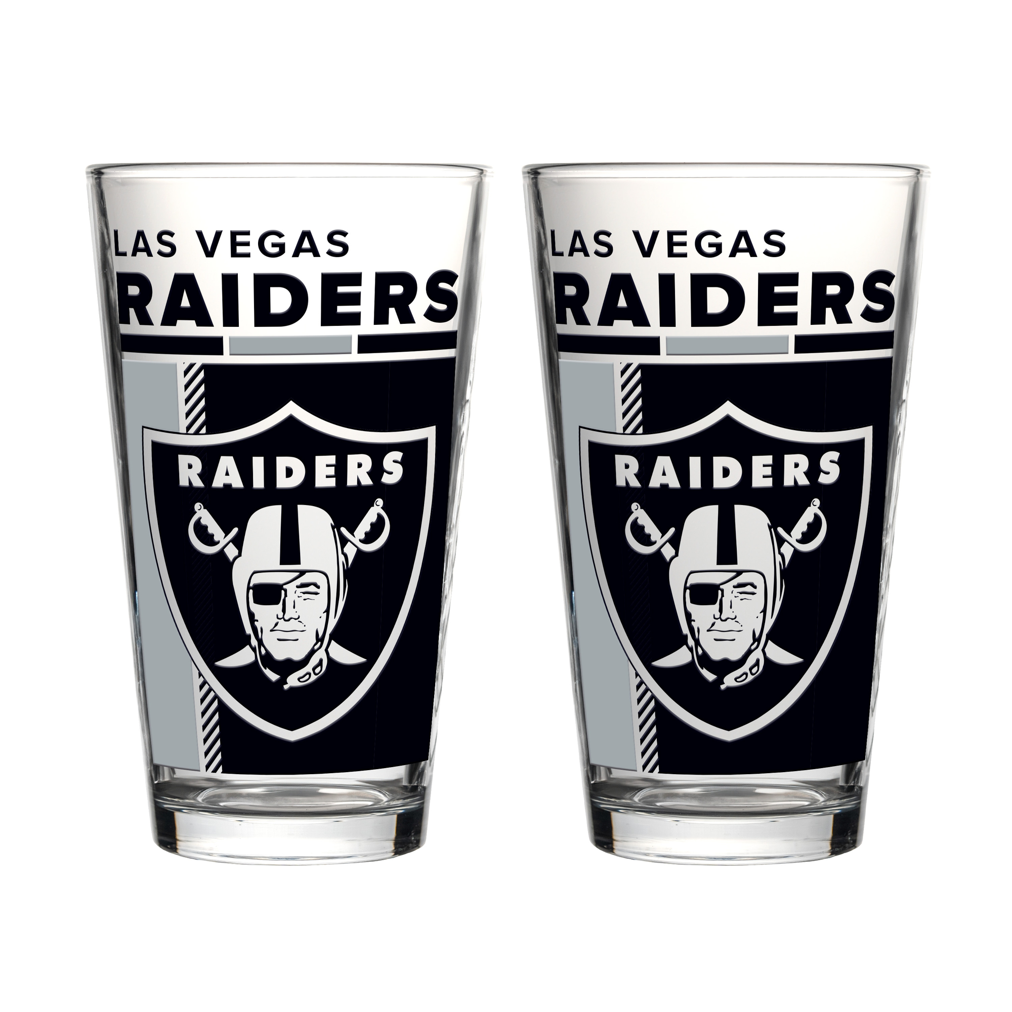 Logo Brands Las Vegas Raiders Two-Piece 16oz. Pint Glass Set
