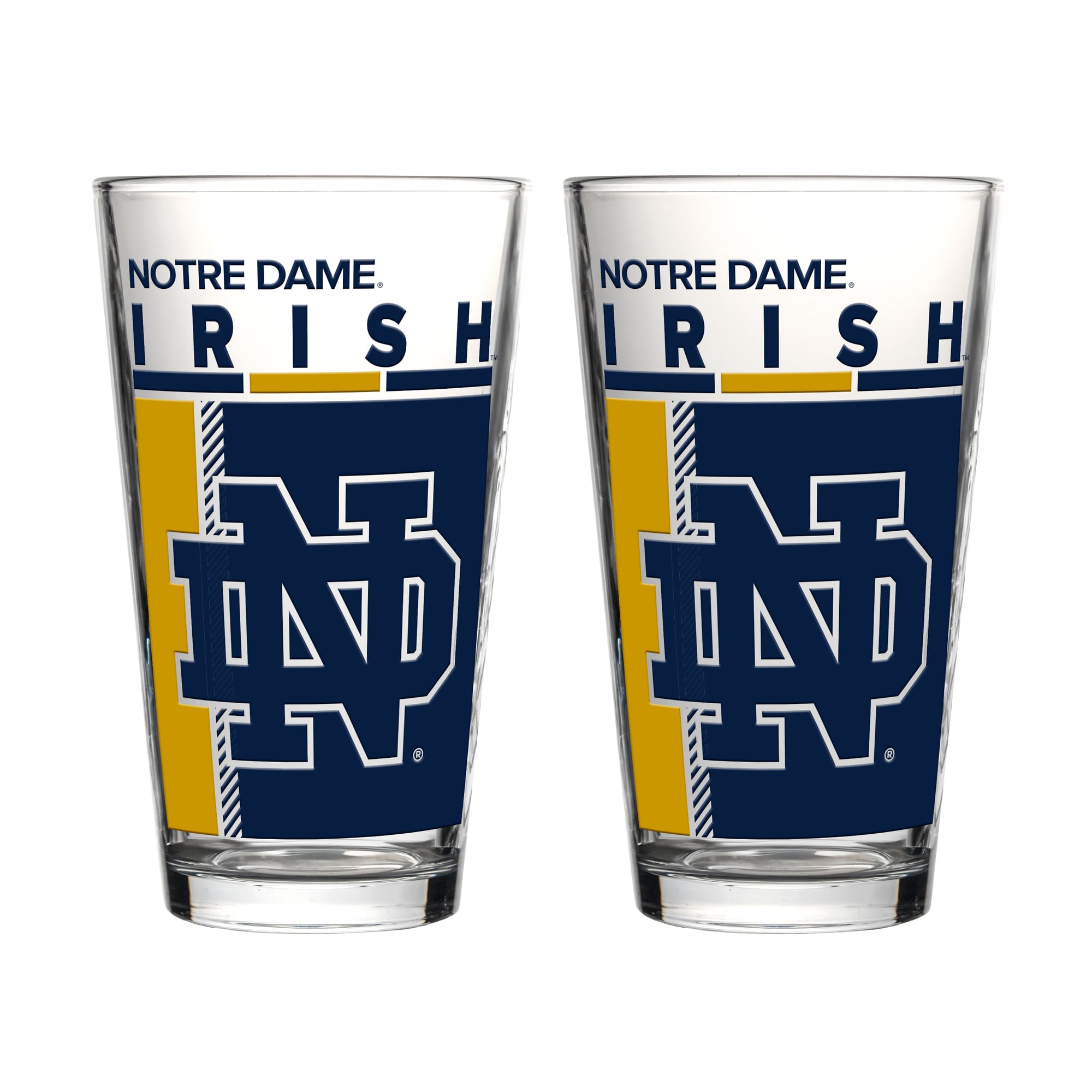 Logo Brands Notre Dame Fighting Irish Two-Piece 16oz. Pint Glass Set