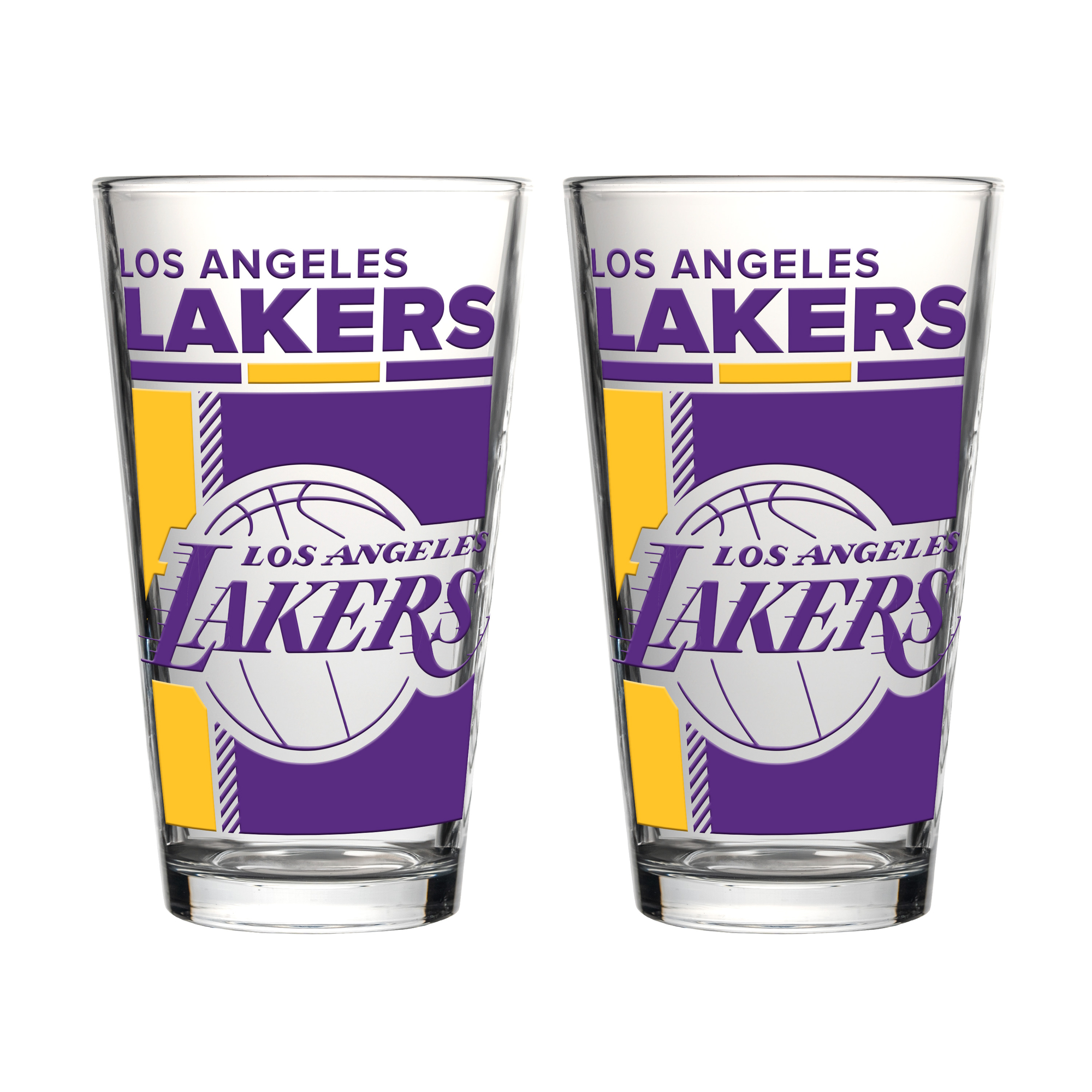 Logo Brands Los Angeles Lakers Two-Piece 16oz. Pint Glass Set