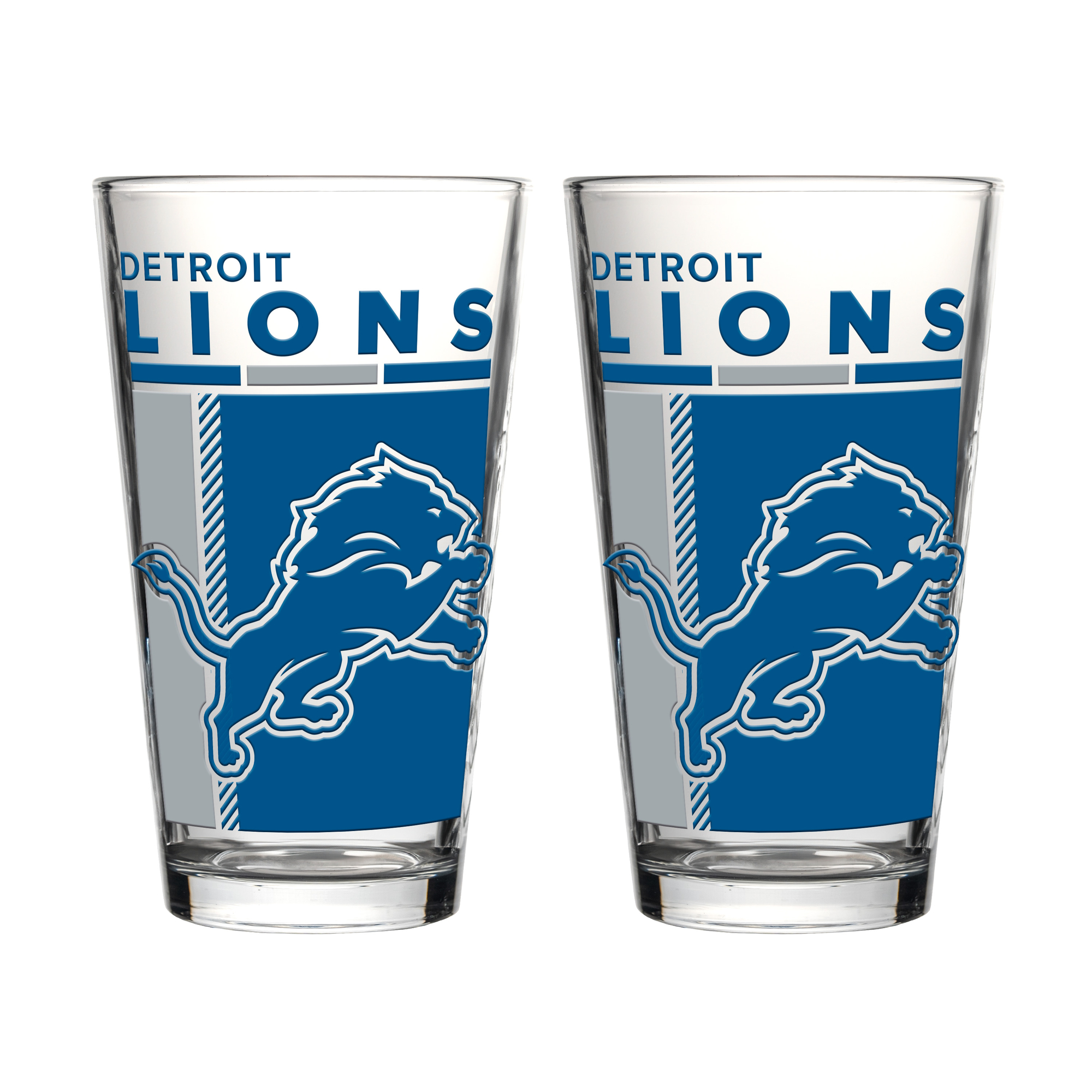 Logo Brands Detroit Lions Two-Piece 16oz. Pint Glass Set