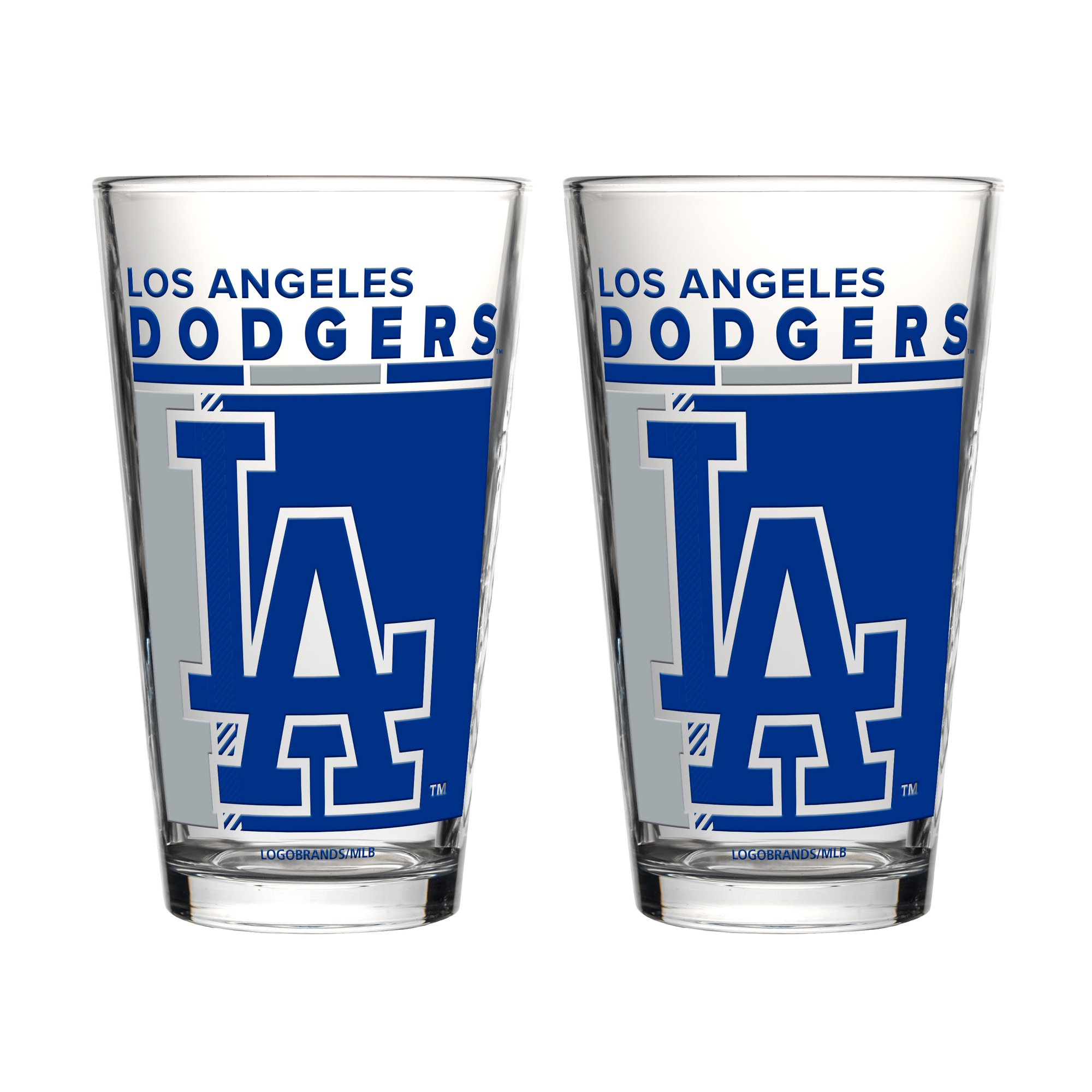 Logo Brands Los Angeles Dodgers Two-Piece 16oz. Pint Glass Set