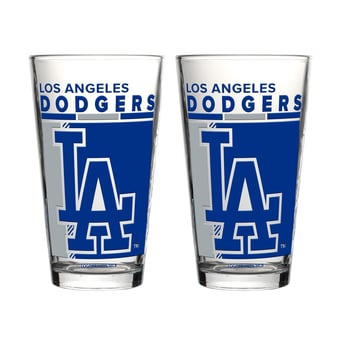 Logo Brands Los Angeles Dodgers Two-Piece 16oz. Pint Glass Set