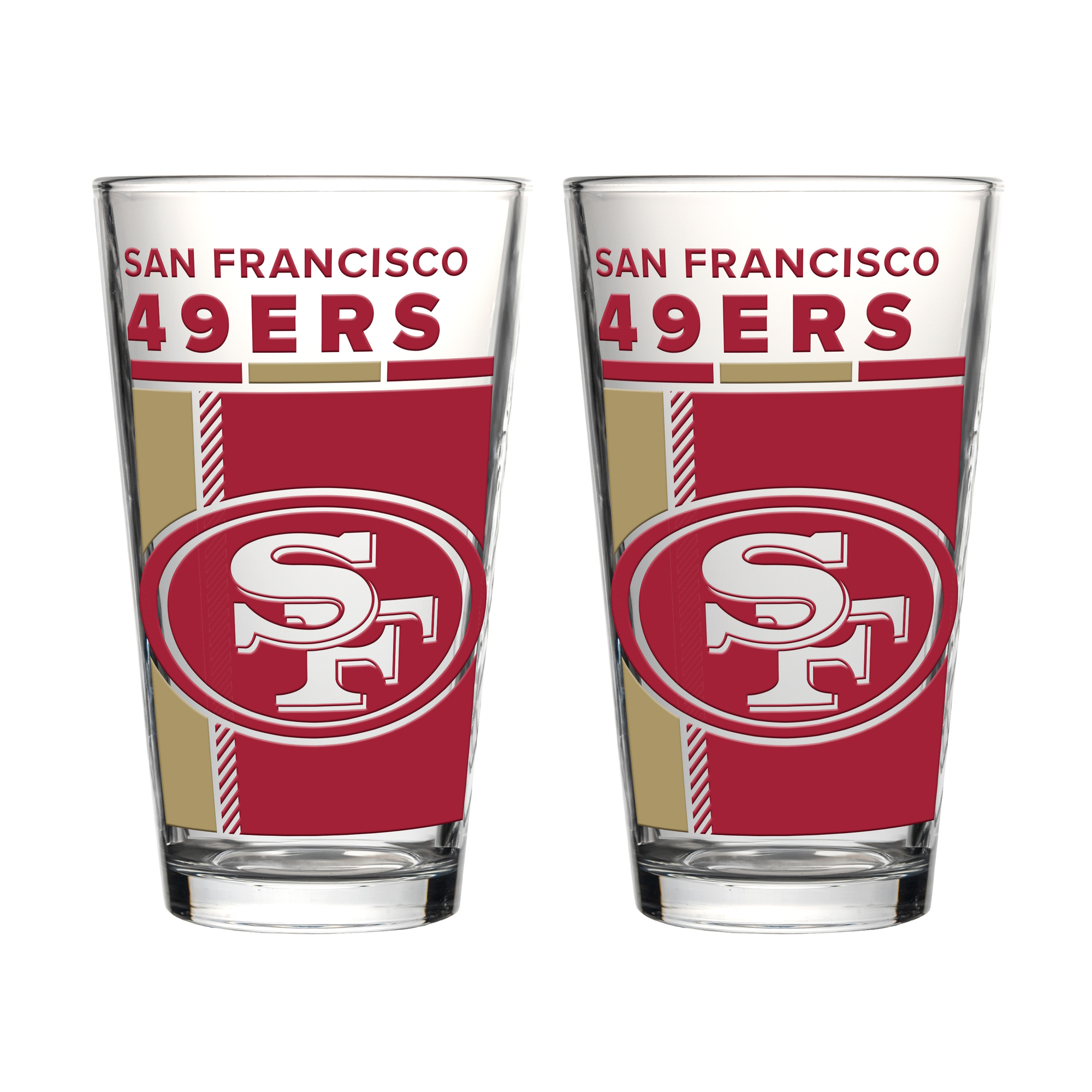 Logo Brands San Francisco 49ers Two-Piece 16oz. Pint Glass Set