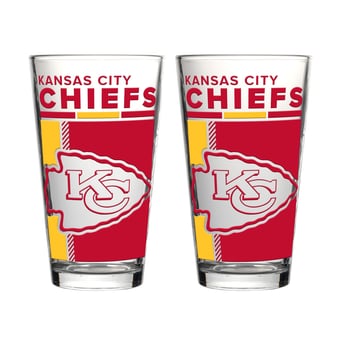 Logo Brands Kansas City Chiefs Two-Piece 16oz. Pint Glass Set