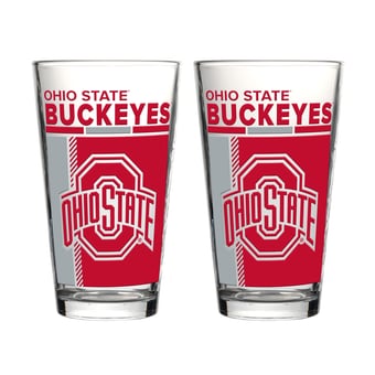 Logo Brands Ohio State Buckeyes Two-Piece 16oz. Pint Glass Set