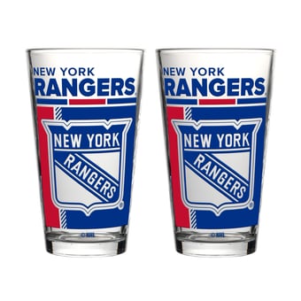 Logo Brands New York Rangers Two-Piece 16oz. Pint Glass Set