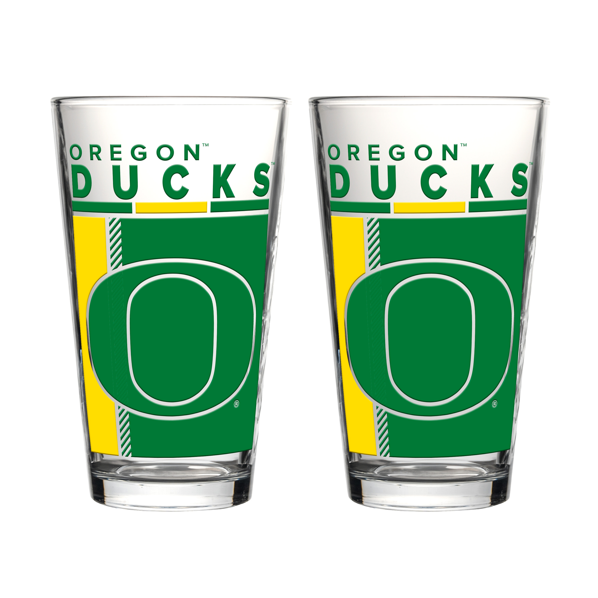 Logo Brands Oregon Ducks Two-Piece 16oz. Pint Glass Set