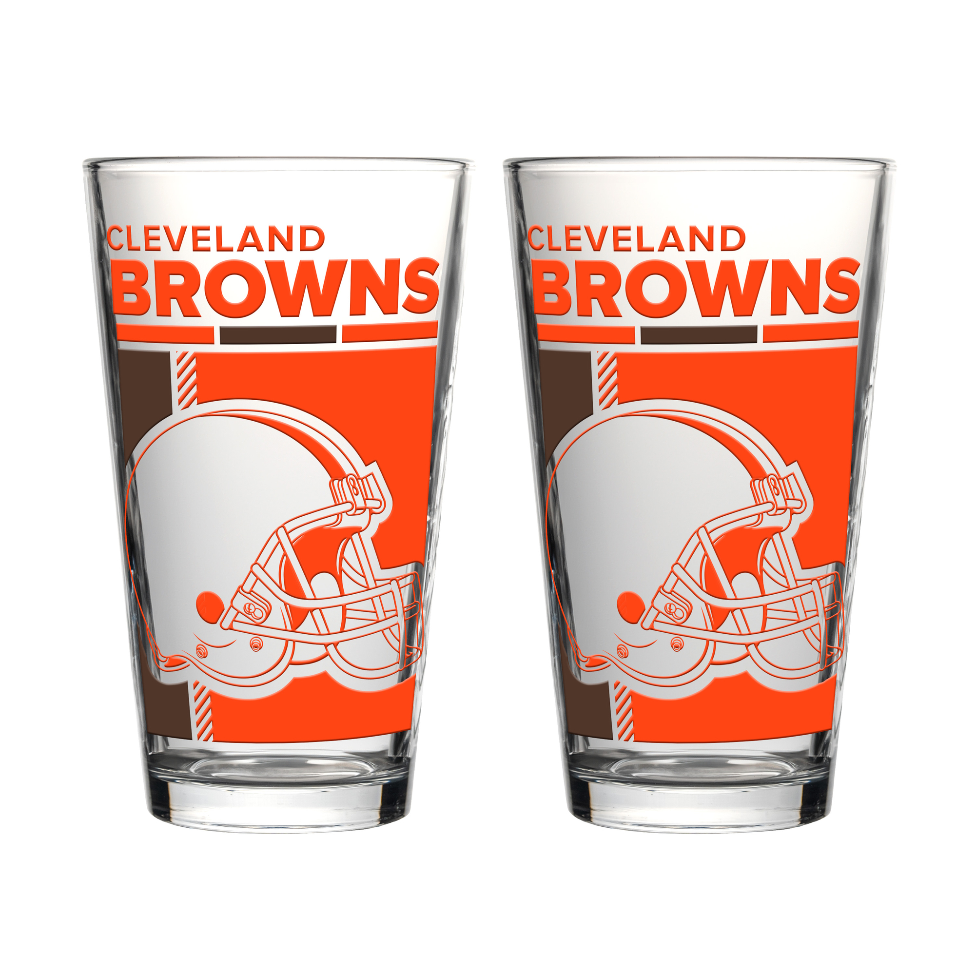 Logo Brands Cleveland Browns Two-Piece 16oz. Pint Glass Set