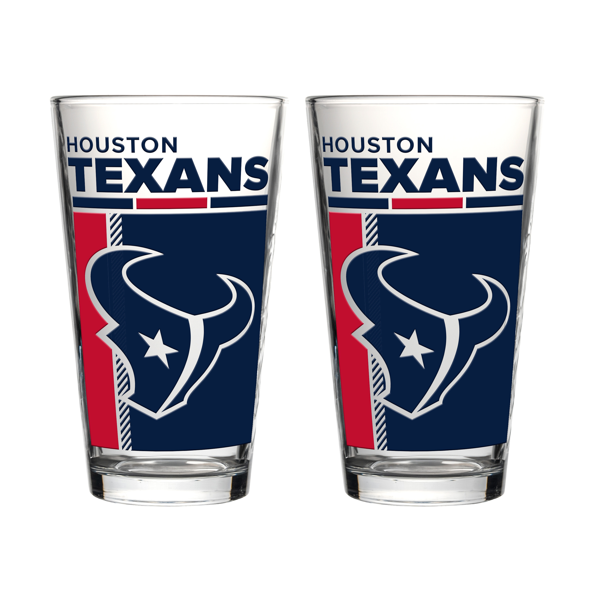 Logo Brands Houston Texans Two-Piece 16oz. Pint Glass Set
