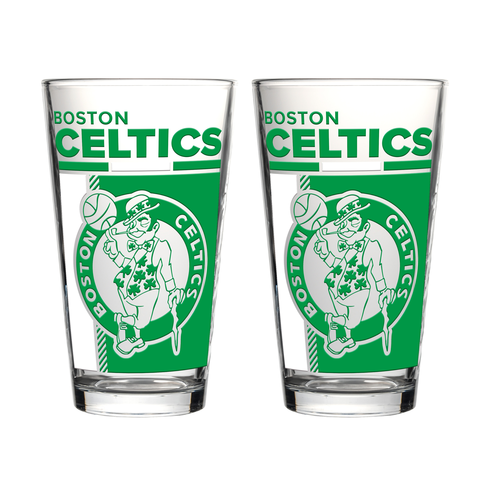 Logo Brands Boston Celtics Two-Piece 16oz. Pint Glass Set