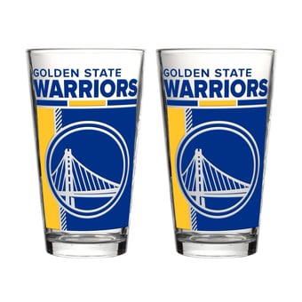 Logo Brands Golden State Warriors Two-Piece 16oz. Pint Glass Set