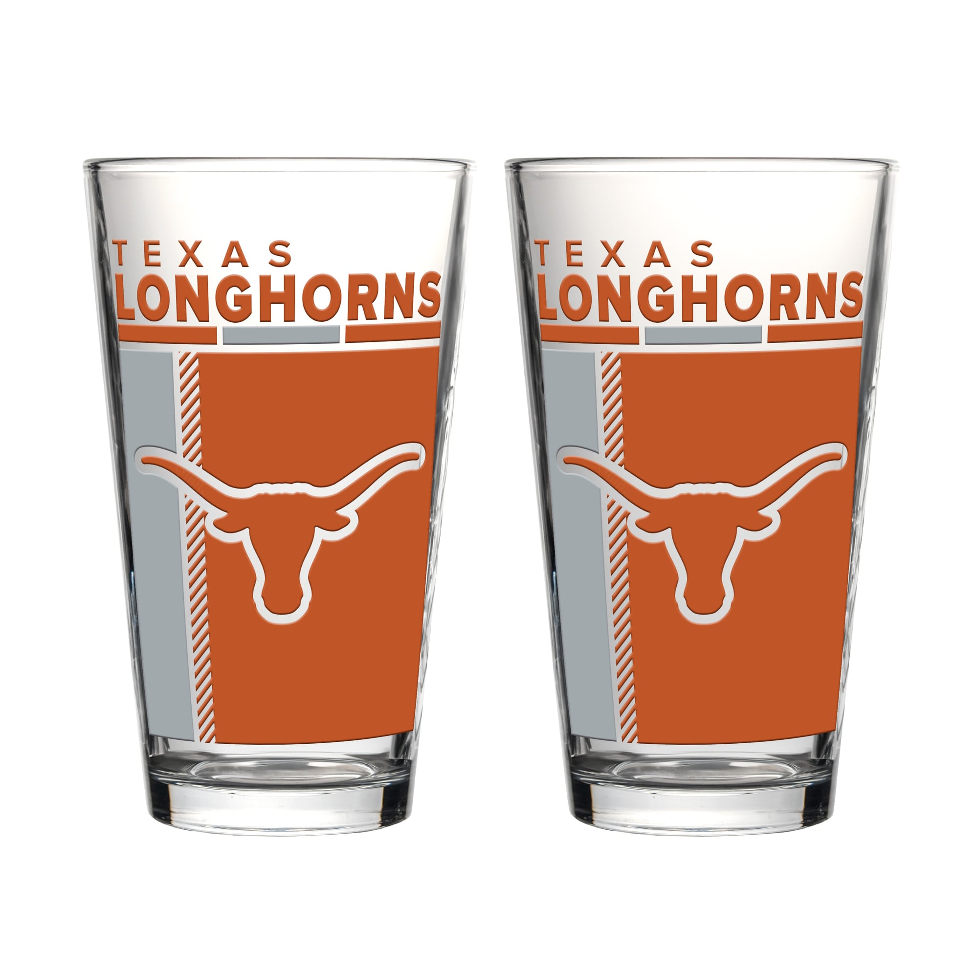 Logo Brands Texas Longhorns Two-Piece 16oz. Pint Glass Set
