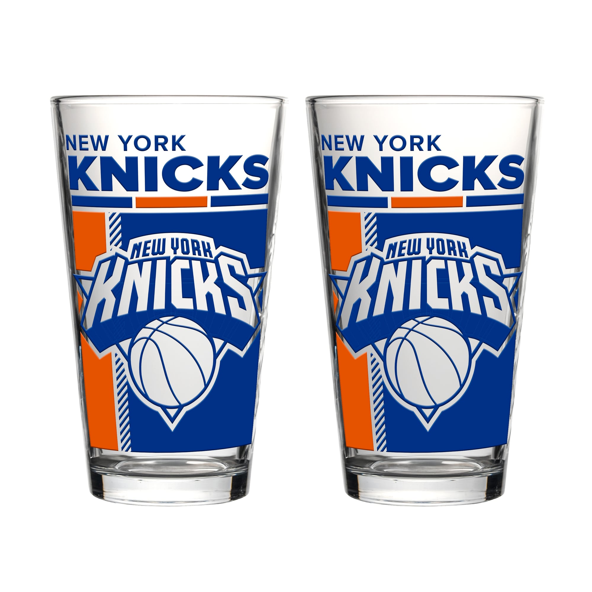 Logo Brands New York Knicks Two-Piece 16oz. Pint Glass Set