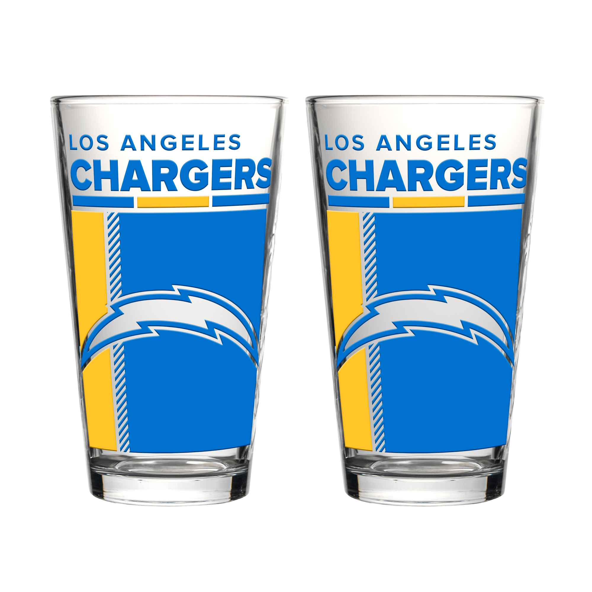 Logo Brands Los Angeles Chargers Two-Piece 16oz. Pint Glass Set