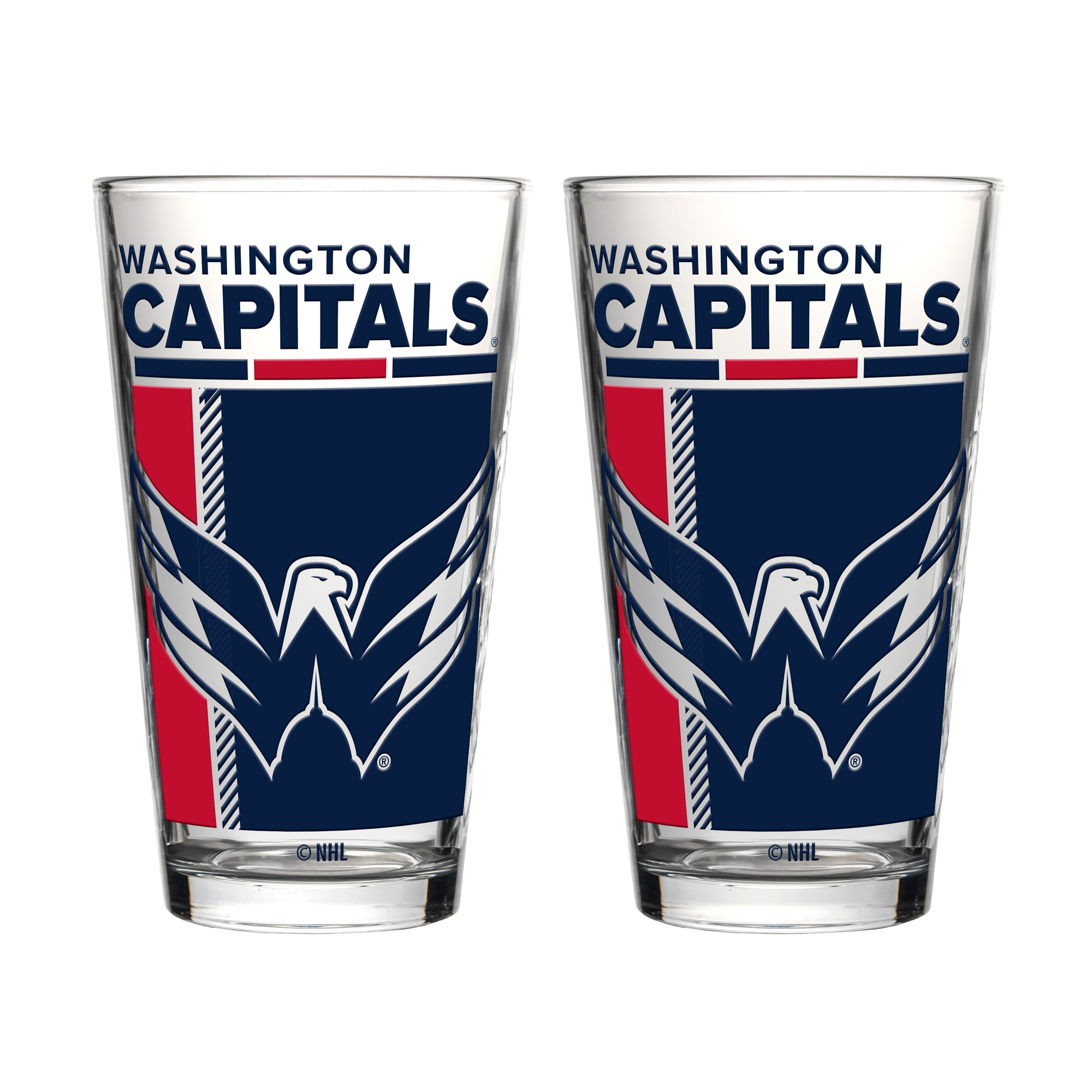 Logo Brands Washington Capitals Two-Piece 16oz. Pint Glass Set