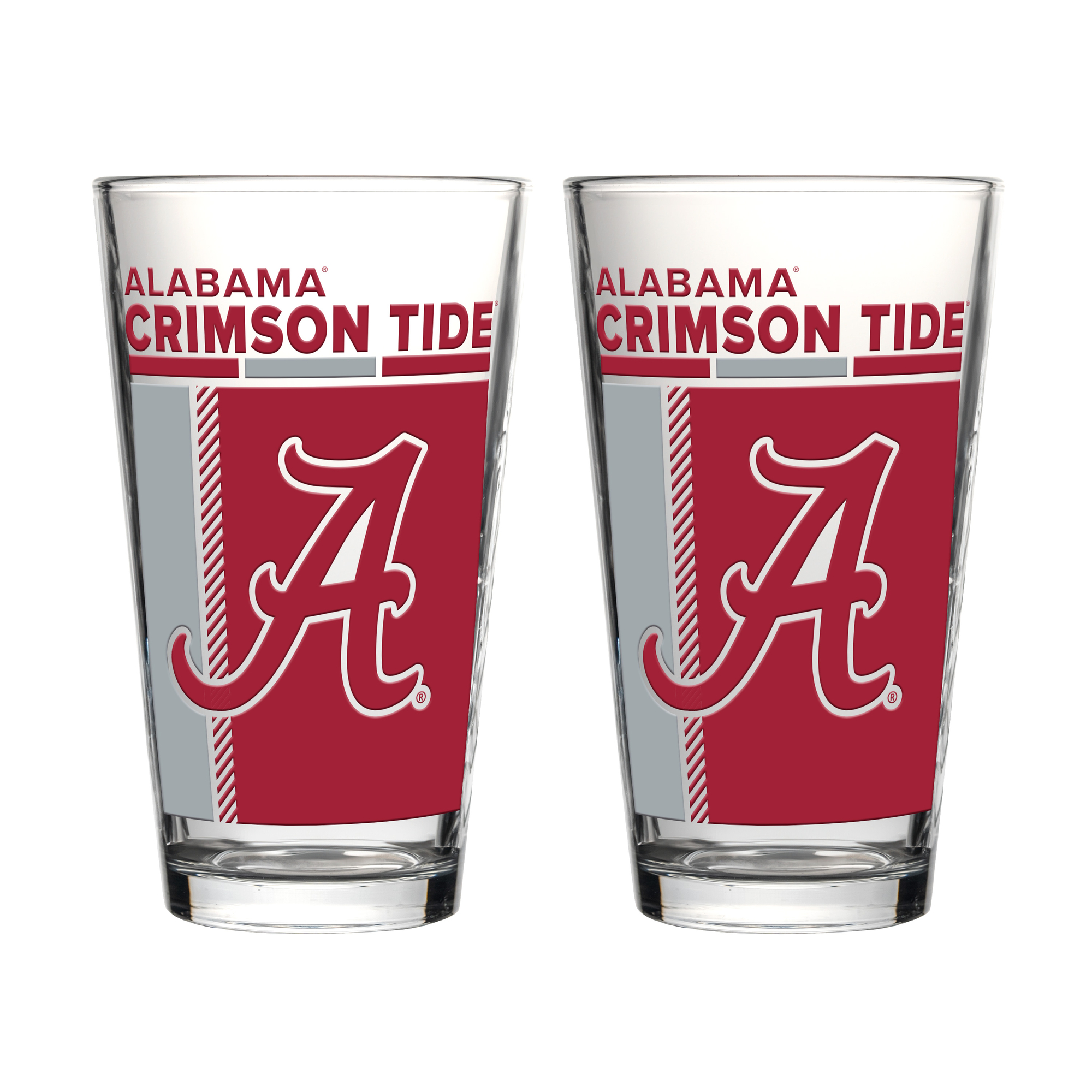 Logo Brands Alabama Crimson Tide Two-Piece 16oz. Pint Glass Set