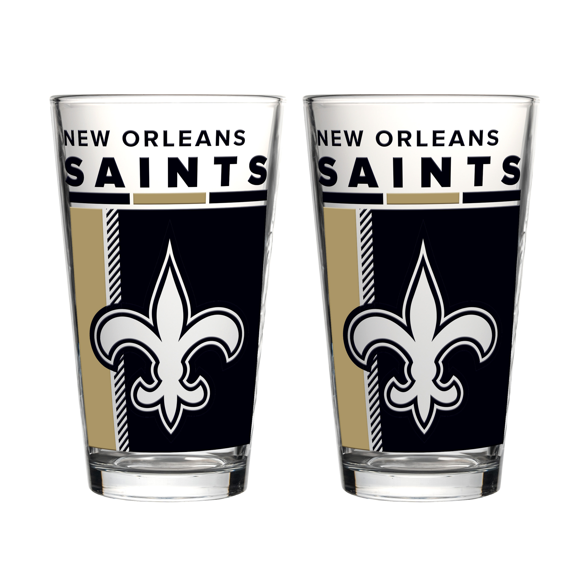 Logo Brands New Orleans Saints Two-Piece 16oz. Pint Glass Set