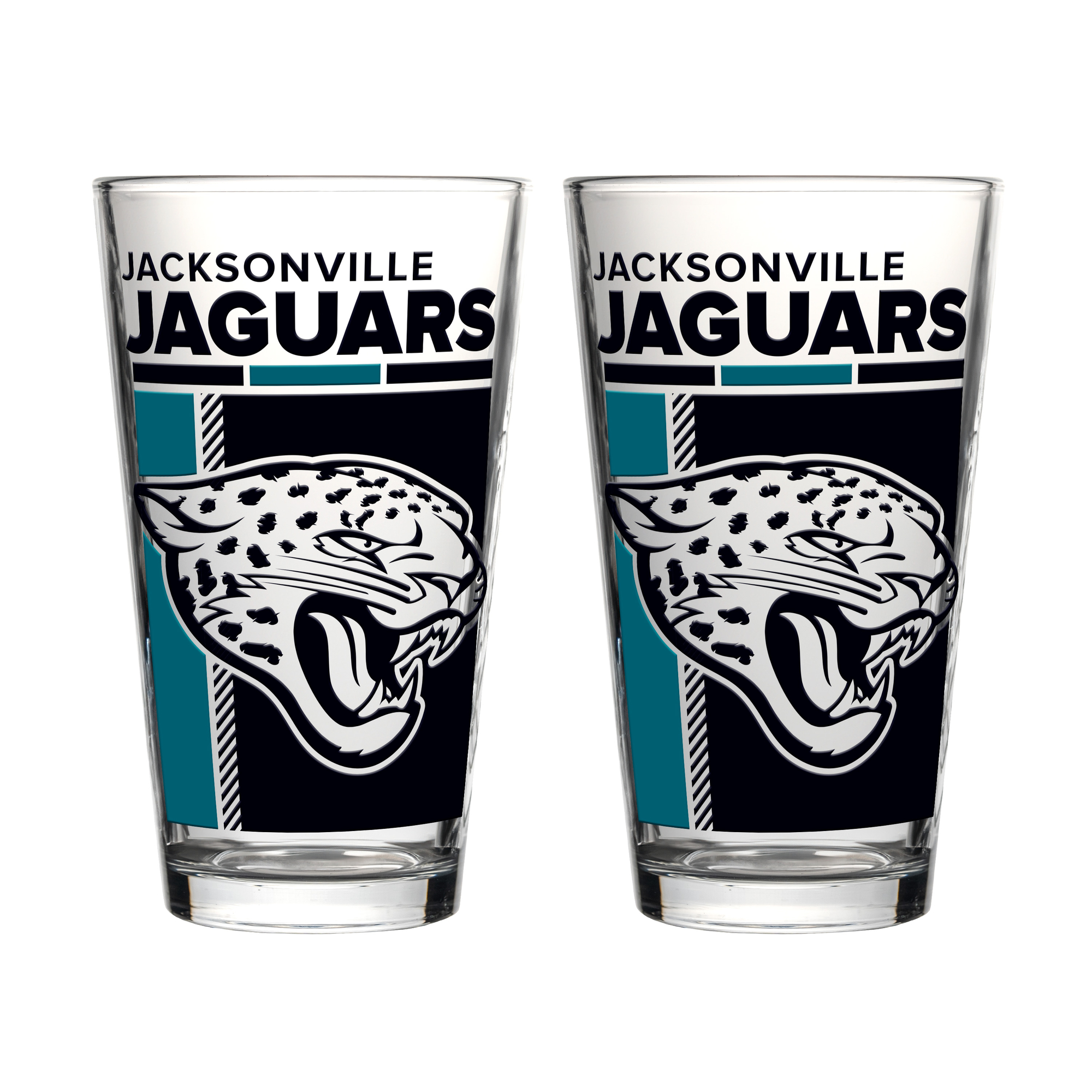 Logo Brands Jacksonville Jaguars Two-Piece 16oz. Pint Glass Set