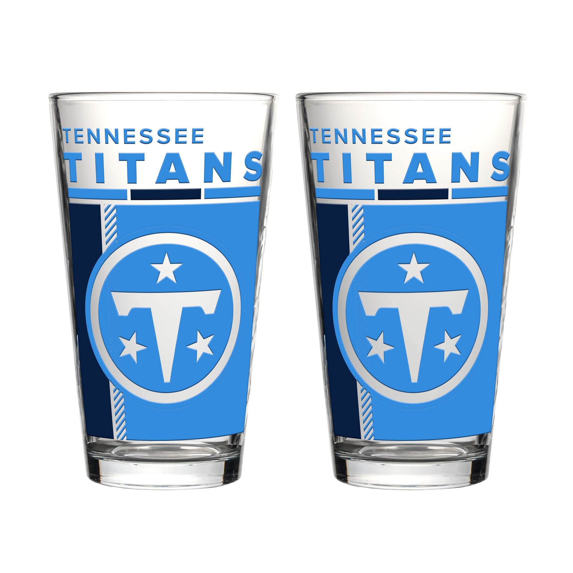 Logo Brands Tennessee Titans Two-Piece 16oz. Pint Glass Set