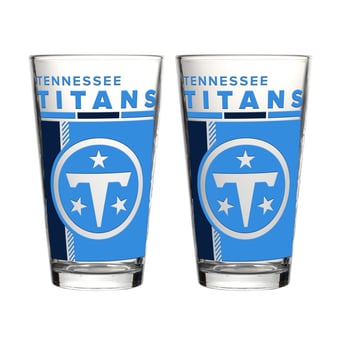 Logo Brands Tennessee Titans Two-Piece 16oz. Pint Glass Set