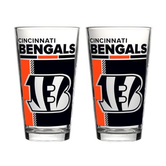 Logo Brands Cincinnati Bengals Two-Piece 16oz. Pint Glass Set