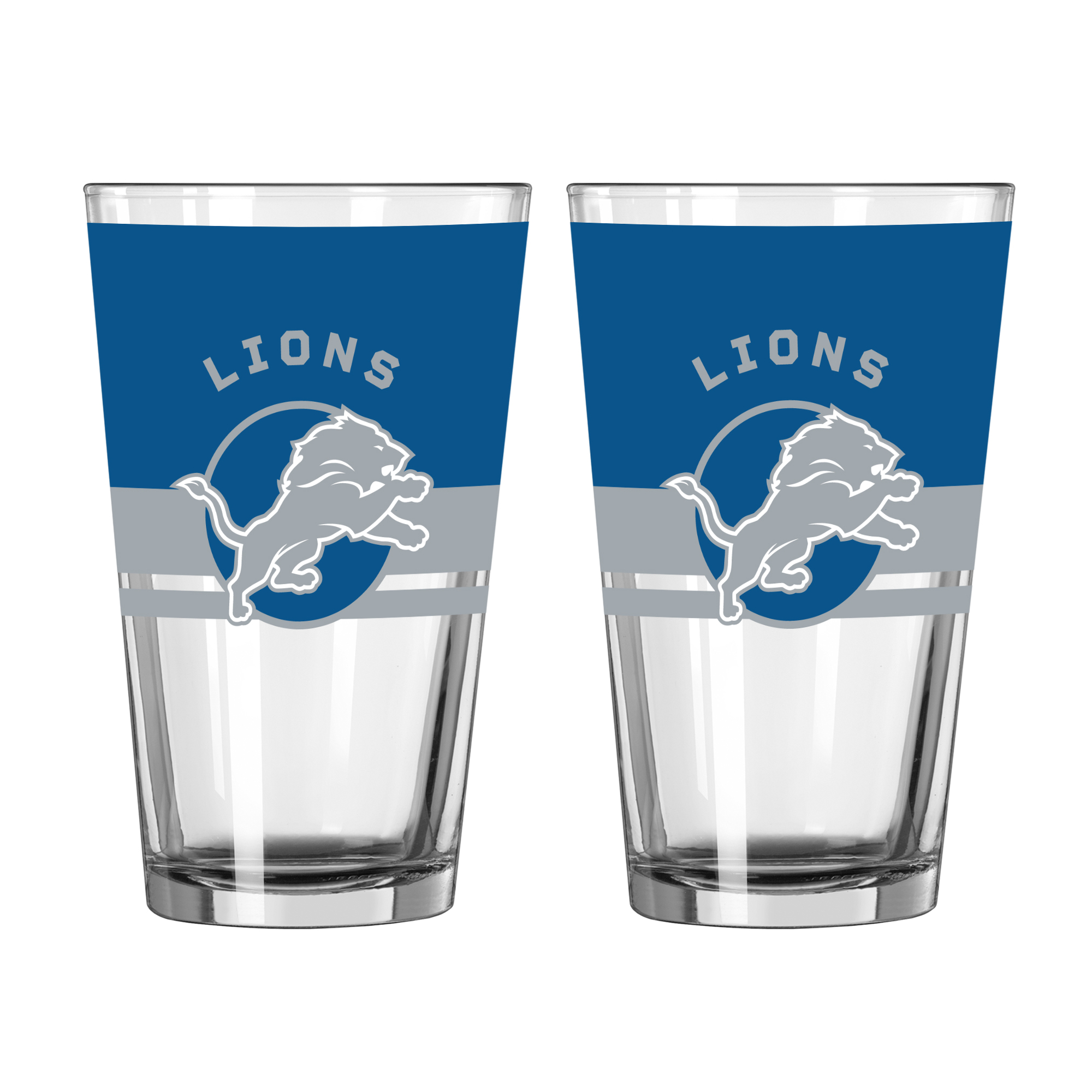 Logo Brands Detroit Lions Two-Piece 16oz. Horizon Pint Glass Set
