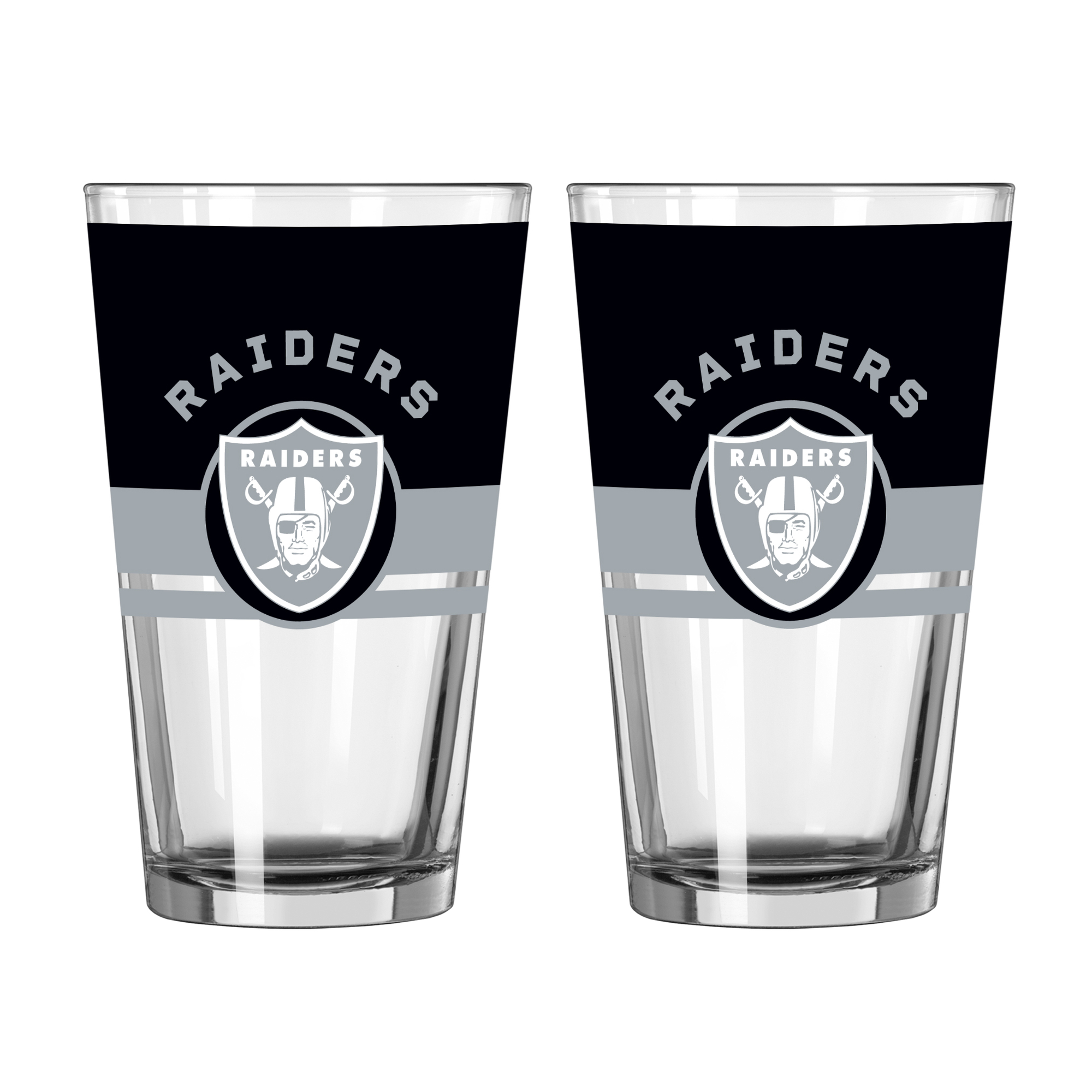 Logo Brands Las Vegas Raiders Two-Piece 16oz. Horizon Pint Glass Set