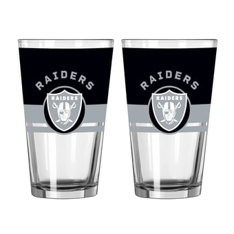 Logo Brands Las Vegas Raiders Two-Piece 16oz. Horizon Pint Glass Set
