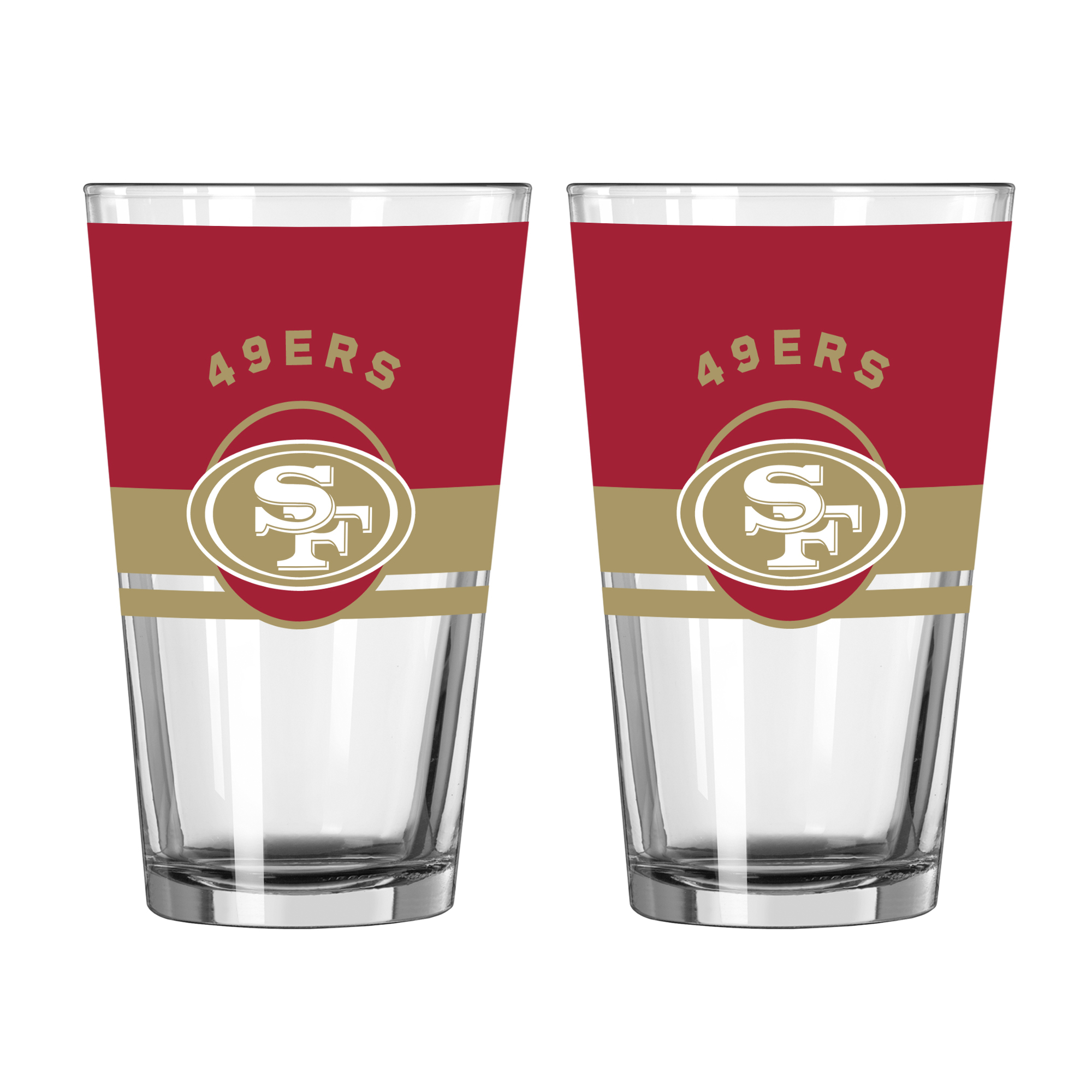 Logo Brands San Francisco 49ers Two-Piece 16oz. Horizon Pint Glass Set