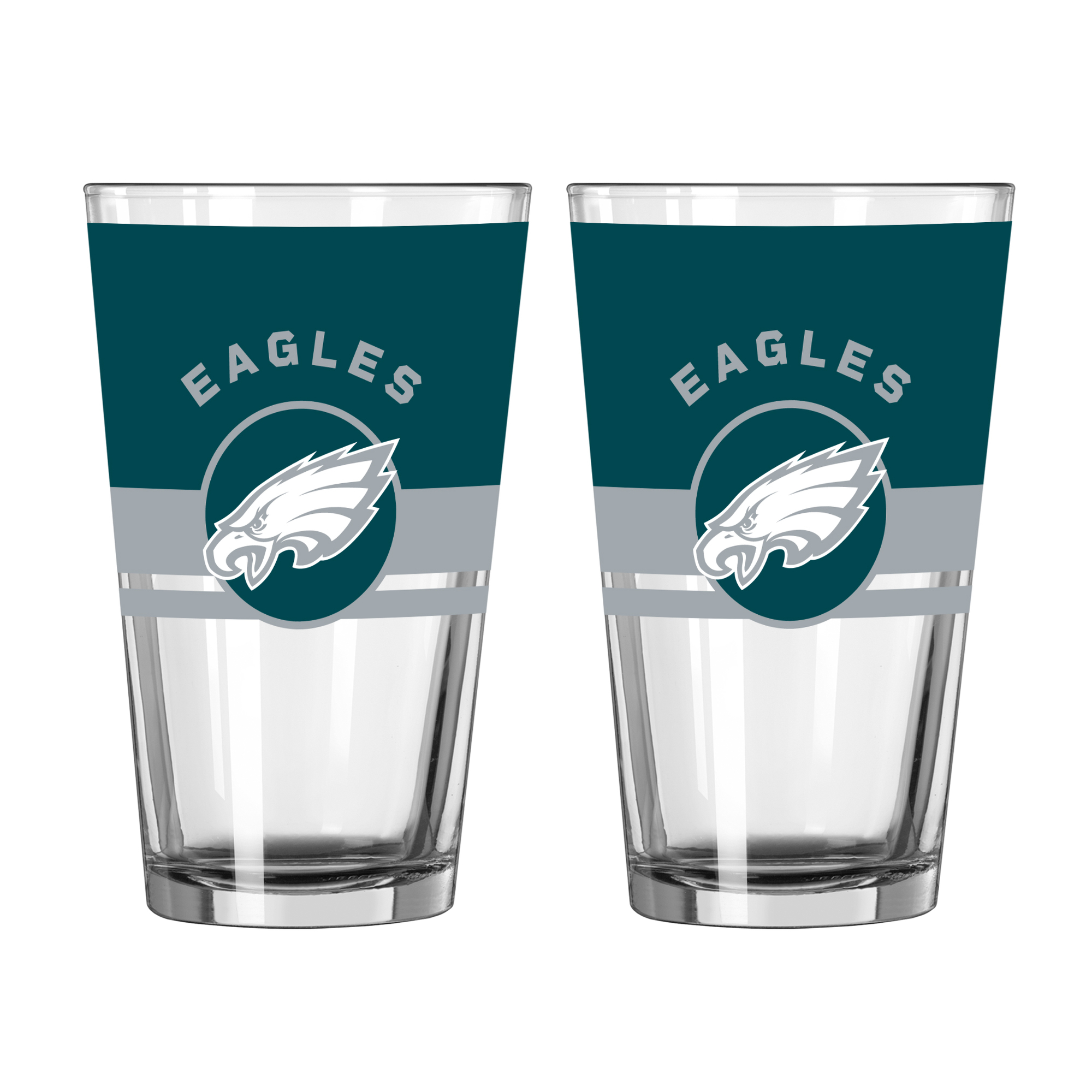 Logo Brands Philadelphia Eagles Two-Piece 16oz. Horizon Pint Glass Set