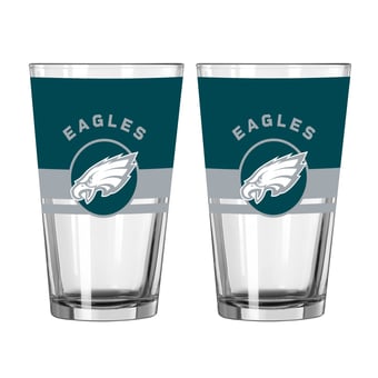 Logo Brands Philadelphia Eagles Two-Piece 16oz. Horizon Pint Glass Set