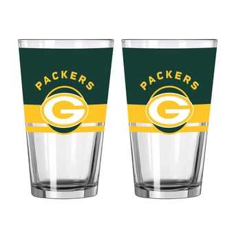 Logo Brands Green Bay Packers Two-Piece 16oz. Horizon Pint Glass Set