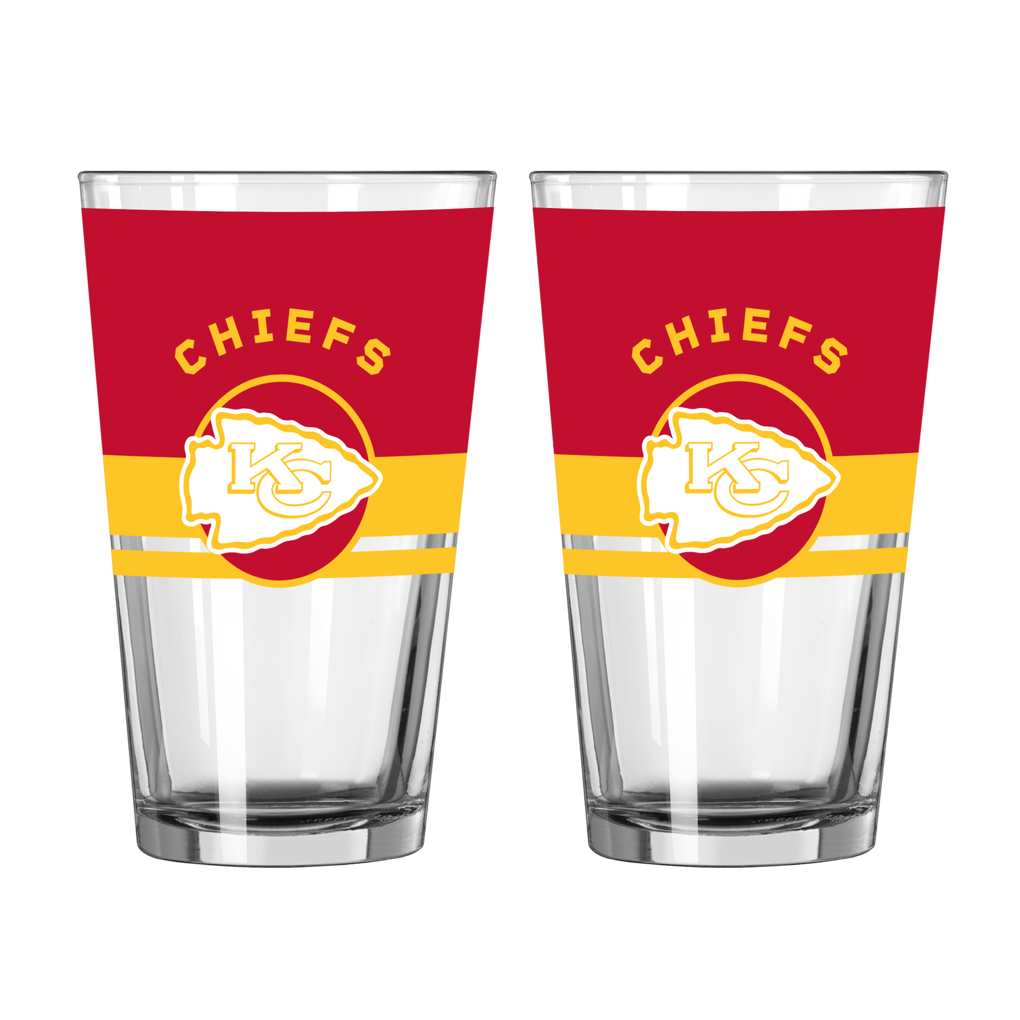 Logo Brands Kansas City Chiefs Two-Piece 16oz. Horizon Pint Glass Set