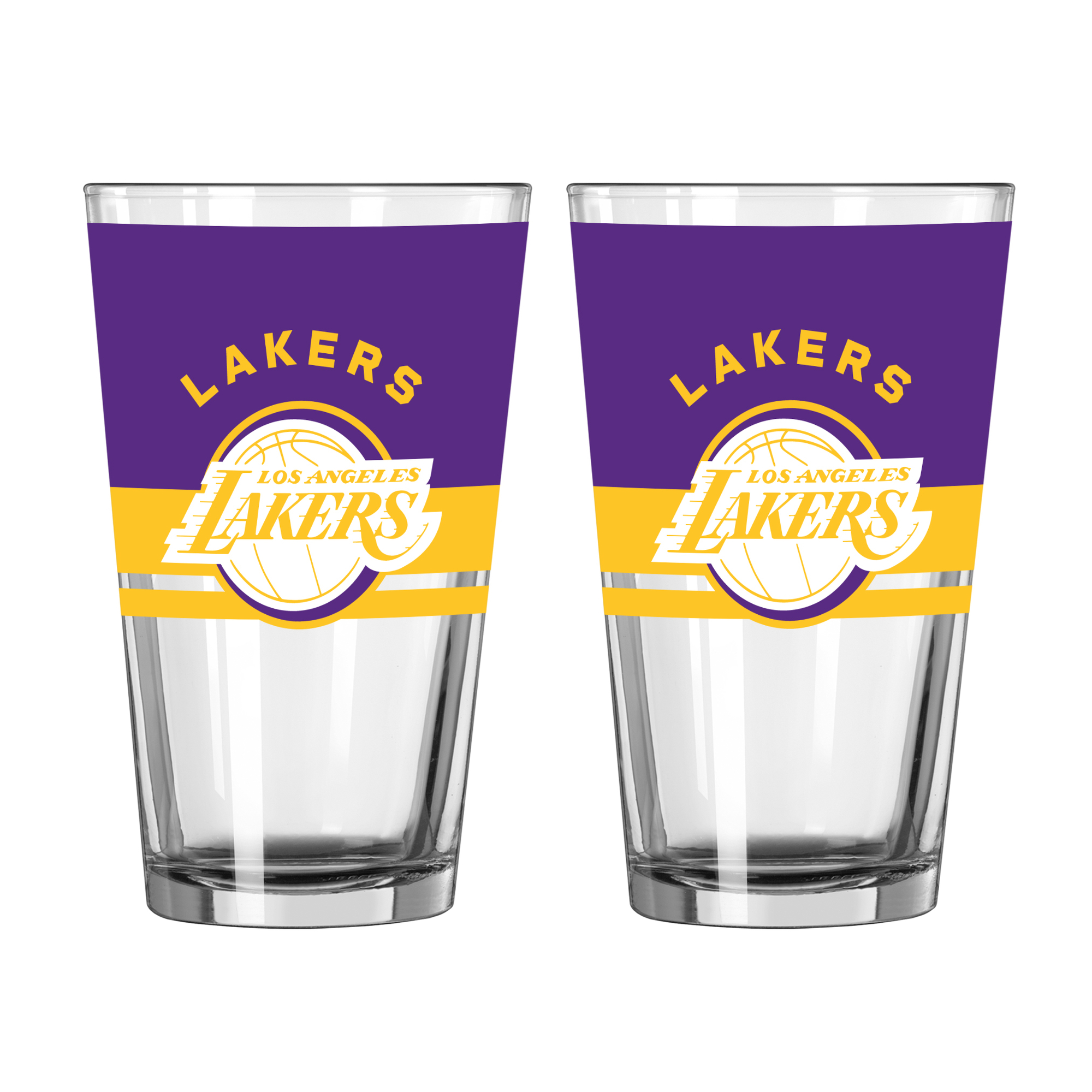 Logo Brands Los Angeles Lakers Two-Piece 16oz. Horizon Pint Glass Set